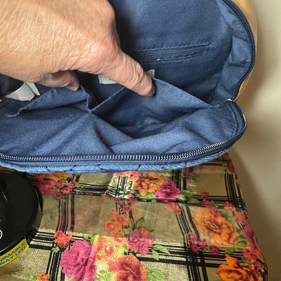 Liz Claiborne Blue and Tan Quilted Backpack main image 9